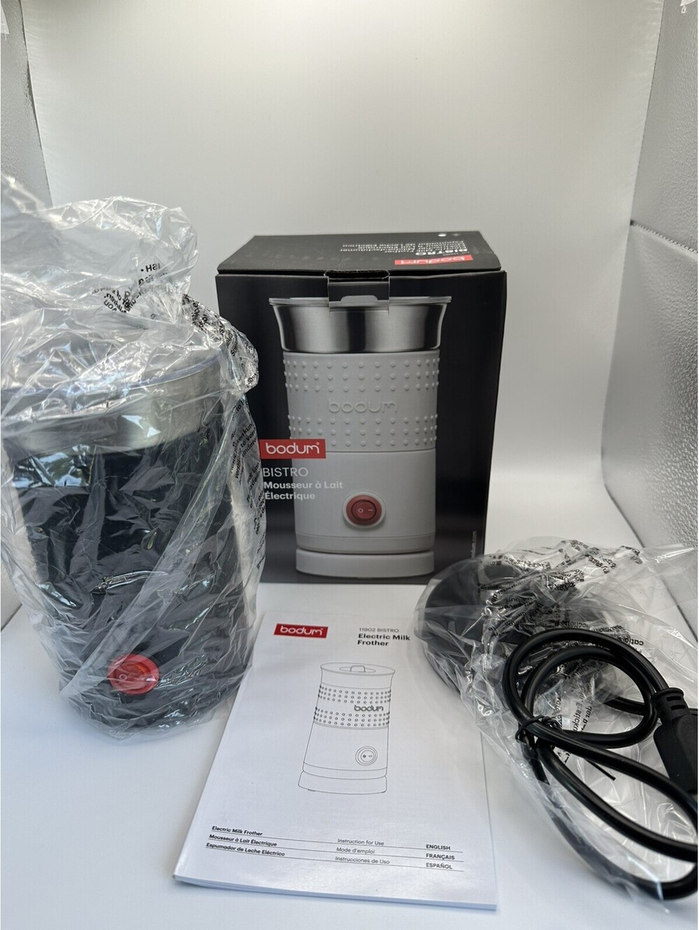 New! Bodum Bistro Electric Milk Frother 11902 Black Finish